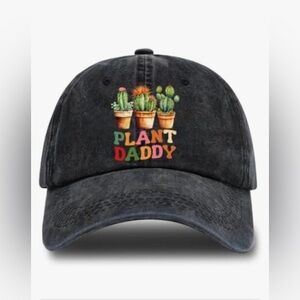 Washed Baseball Cap, Funny Succulents “Plant Daddy “ Black